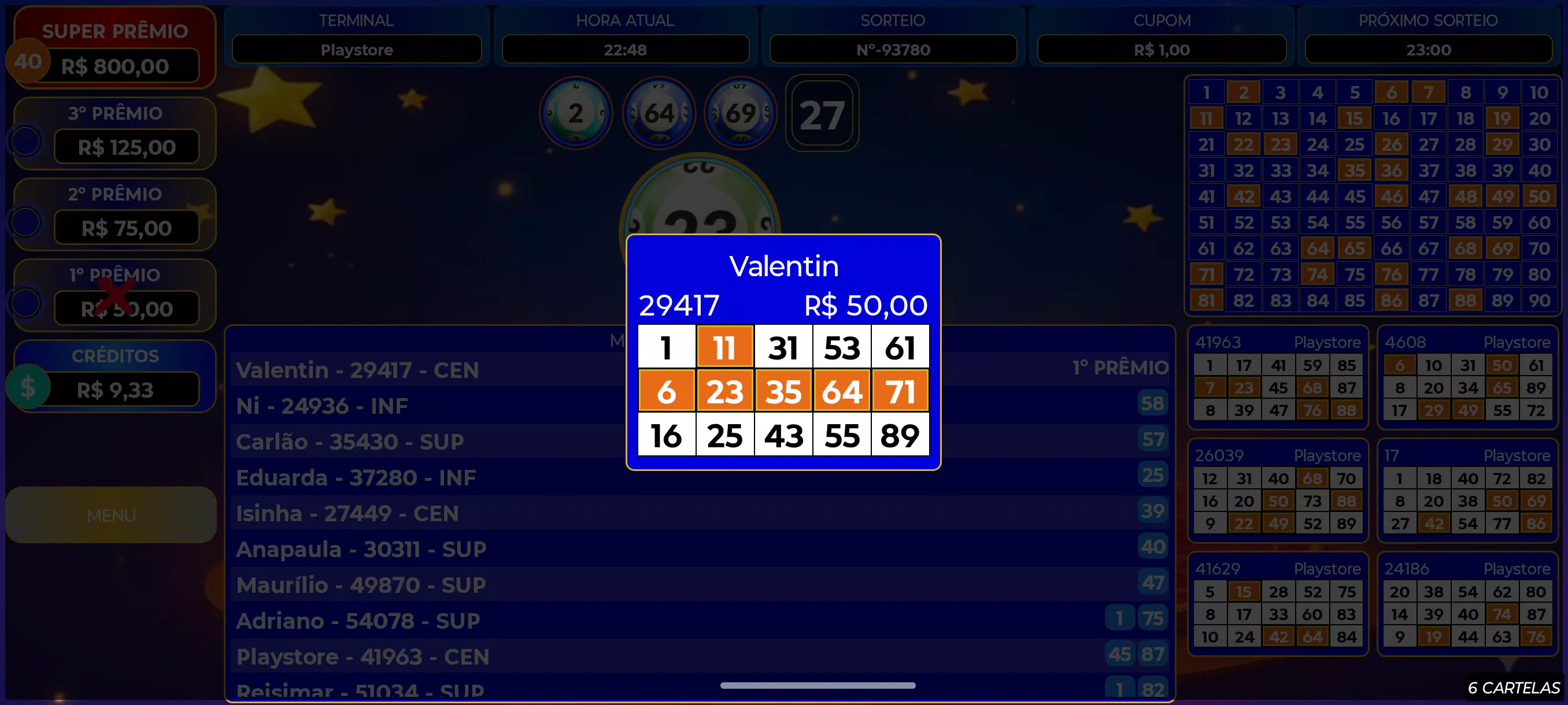 Bingo Super Prêmios Screenshot 1 