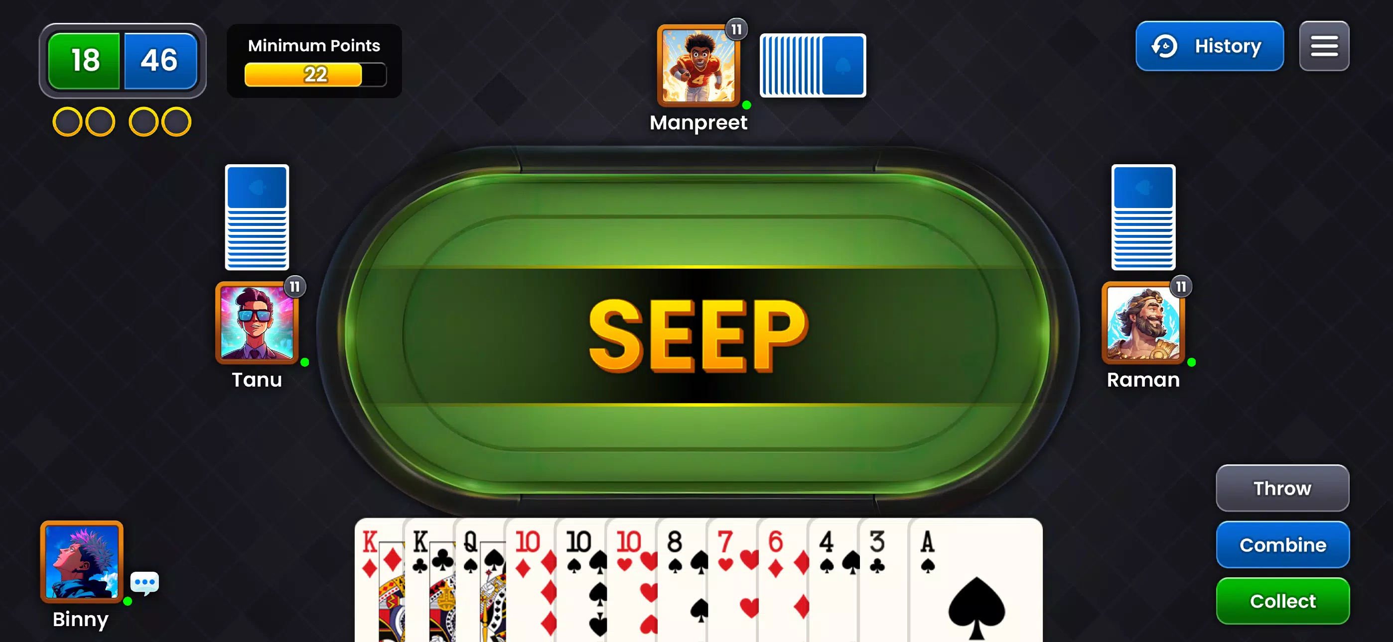 Seep King Online Card Game Screenshot 3