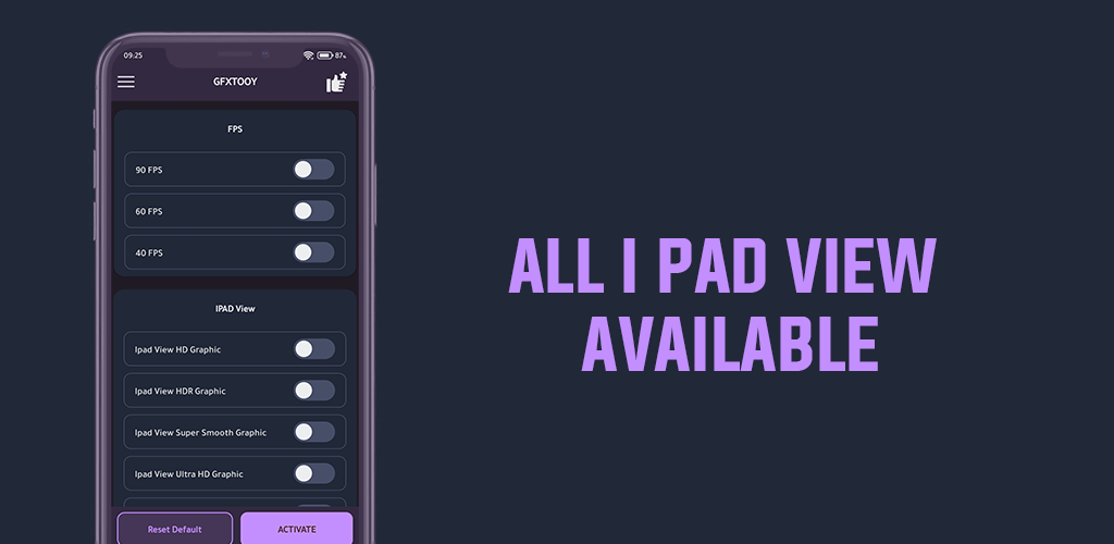 GFXTOOY IPAD VIEW & 90 FPS Screenshot 3