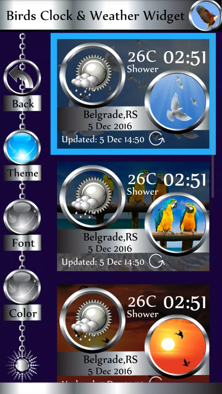 Birds Clock & Weather Widget Screenshot 4