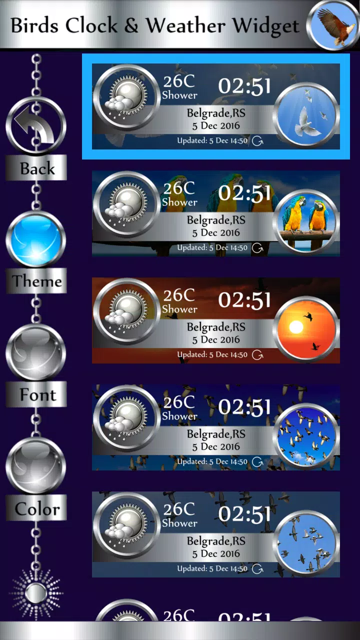 Birds Clock & Weather Widget Screenshot 3