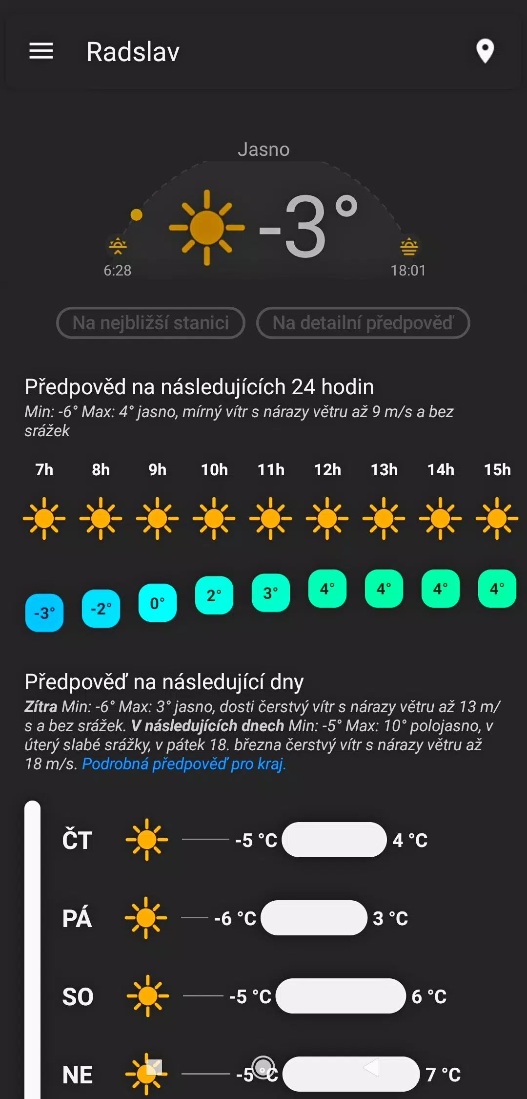 Počasí Meteo Screenshot 1