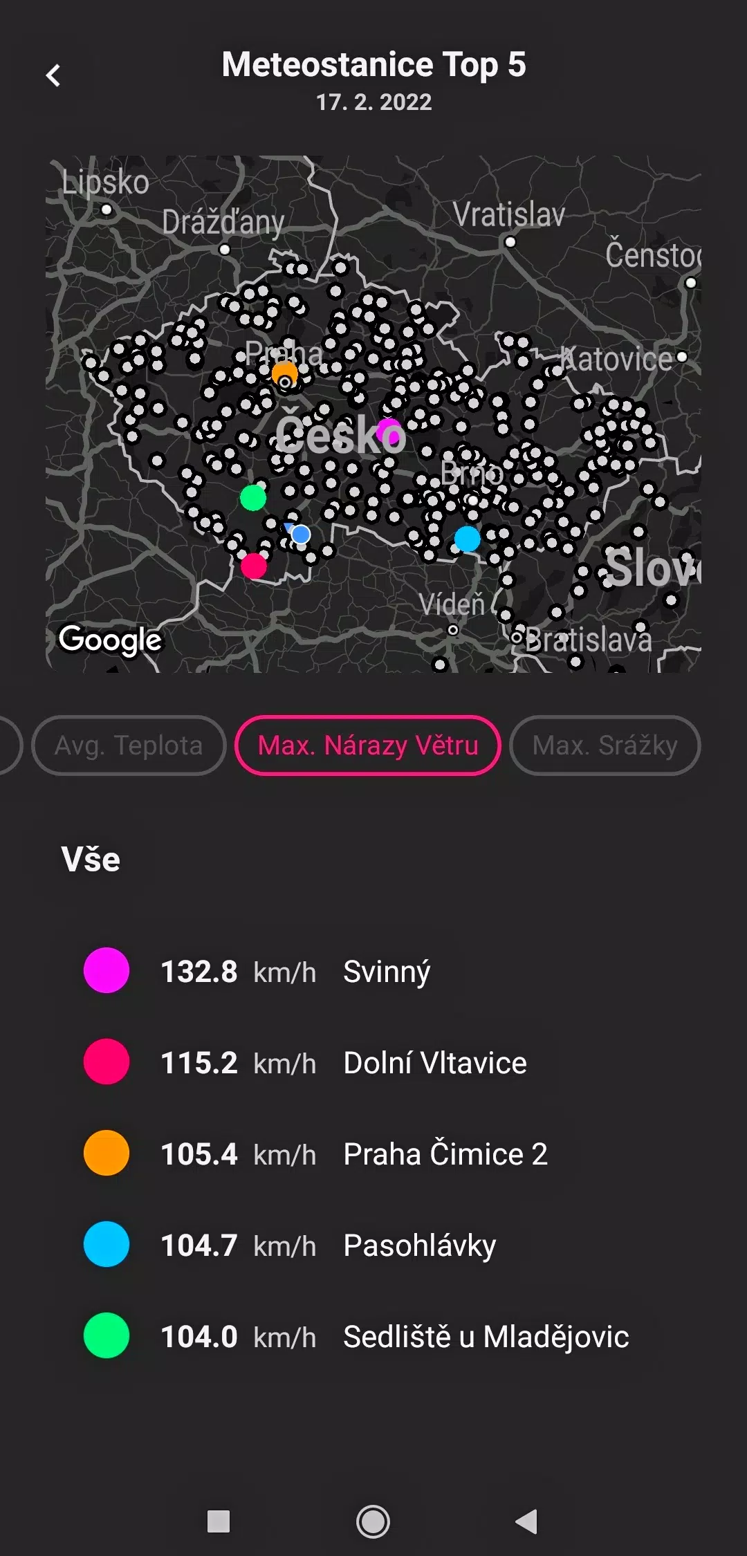 Počasí Meteo Screenshot 7