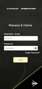 Dunlop Warranty Screenshot 1