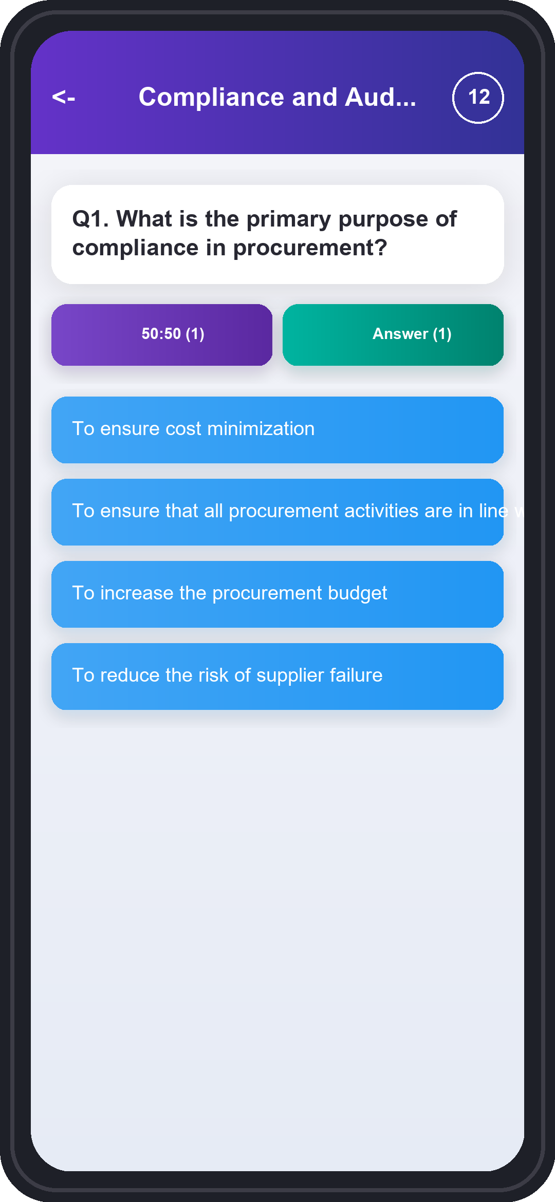 Procurement Knowledge Trivia Screenshot 4