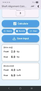 Shaft alignment calculator Screenshot 2 