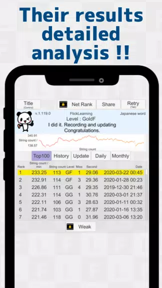 Japanese Flick Typing app Screenshot 2 