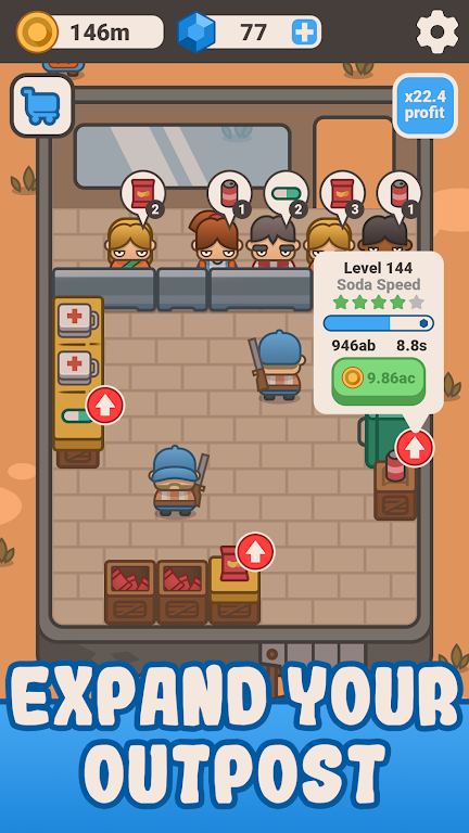 Idle Outpost: Upgrade Games Screenshot 3 